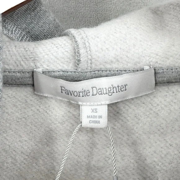 New FAVORITE DAUGHTER Hoodie The Collegiate Graphic Gray - Picture 5 of 6